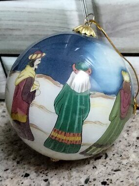 NIB Vintage Three Wise Men Handpainted Inside "Li Bien" Ornament